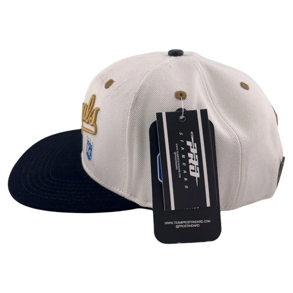 Pro Standard Kansas‎ City Royals MLB Script Logo Patch Ivory/Gold Snapback Hat